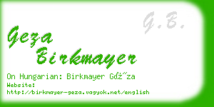 geza birkmayer business card